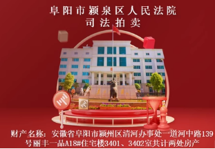 一拍 安徽省阜阳市颍州区清河办事处一道河中路139号丽丰一品A18#住宅楼3401、3402室